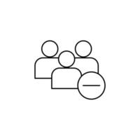 remove group of contacts vector icon illustration