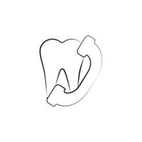 tooth, phone, dentist vector icon illustration