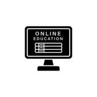 Computer pc online education vector icon illustration