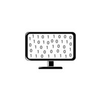 digits on the monitor screen vector icon illustration