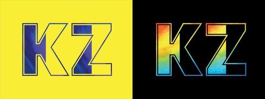 letra kz logo diseño vector modelo. creativo moderno lujoso logotipo para corporativo negocio identidad