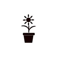 flower in a pot vector icon illustration