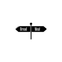 sign location of bread and meat vector icon illustration