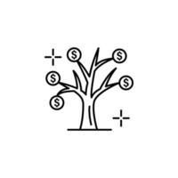 Tree money business vector icon illustration