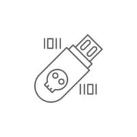 virus, usb drive vector icon illustration