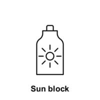 Sun block vector icon illustration