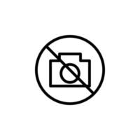 cámara prohibición vector icono ilustración