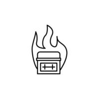 funeral, cremation vector icon illustration