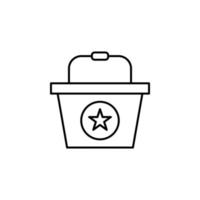 shopping basket, star, store vector icon illustration