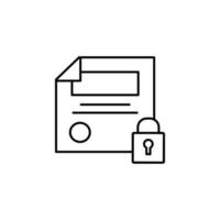 File document data locked vector icon illustration