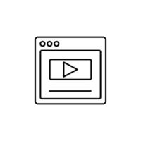 browser video webpage vector icon illustration