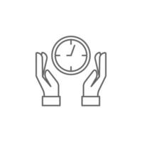 Hands, time management vector icon illustration