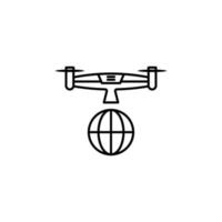 quadcopter, drone, world global vector icon illustration