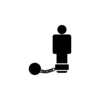 shackles on man vector icon illustration