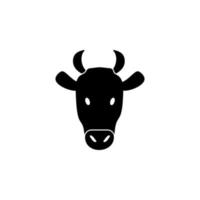 head of cow silhouette vector icon illustration