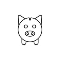 piggy bank line vector icon illustration