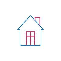 Job resume, house 2 colored line vector icon