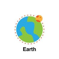 Space, earth color vector icon illustration