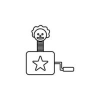 clown in the box line vector icon illustration