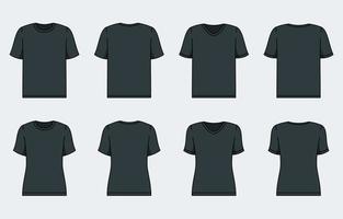 Outline Black Tshirt Mock Up vector