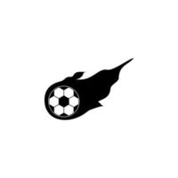 burning soccer ball vector icon illustration