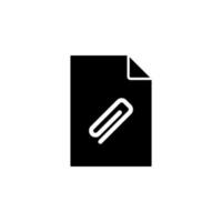 paper clip on document vector icon illustration