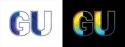 Letter GU logo design vector template. Creative modern luxurious logotype for corporate business identity