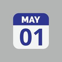 May 01 Calendar Date Icon vector