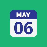 May 6 Calendar Date Icon vector