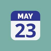 May 23 Calendar Date Icon vector