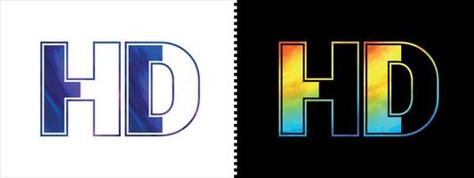inicial letra hd logo icono vector diseño modelo. prima lujoso logotipo para corporativo negocio identidad