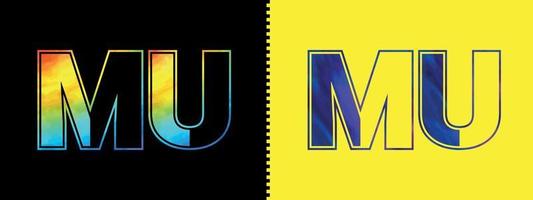 Unique MU letter logo Icon vector template. Premium stylish alphabet logo design for corporate business