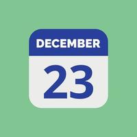 December 23 Calendar Date Icon vector