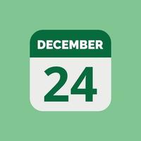 December 24 Calendar Date Icon vector