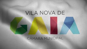 vila nova de gaia Portugal bandeira ciclo fundo 4k video