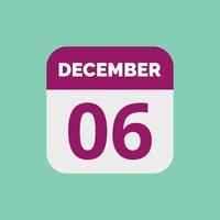 December 6 Calendar Date Icon vector