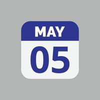 May 5 Calendar Date Icon vector