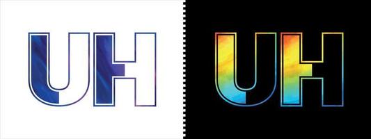 Letter UH logo design vector template. Creative modern luxurious logotype for corporate business identity