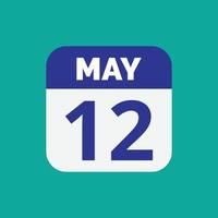 May 12 Calendar Date Icon vector