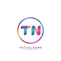 Letter TN colorfull logo premium elegant template vector