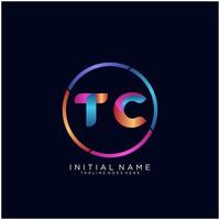 Letter TC colorfull logo premium elegant template vector