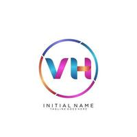 letra vh colorido logo prima elegante modelo vector