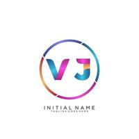 Letter VJ colorfull logo premium elegant template vector