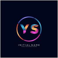 Letter YS colorfull logo premium elegant template vector