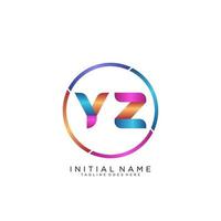 Letter YZ colorfull logo premium elegant template vector