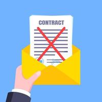 Contract cancellation business concept. vector