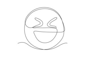 Continuous one line drawing laughing face. World laughter day concept. Single line draw design vector graphic illustration.