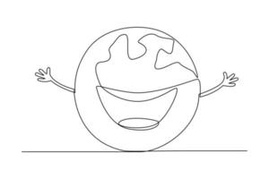 Continuous one line drawing laughing face. World laughter day concept. Single line draw design vector graphic illustration.