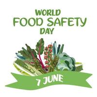 world food safety day on June 7 business brochure flyer banner design template vector, cover presentation abstract, modern publication poster and flag-banner, layout in rectangle size. vector