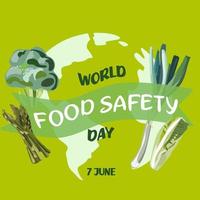 world food safety day on June 7 business brochure flyer banner design template vector, cover presentation abstract, modern publication poster and flag-banner, layout in rectangle size. vector